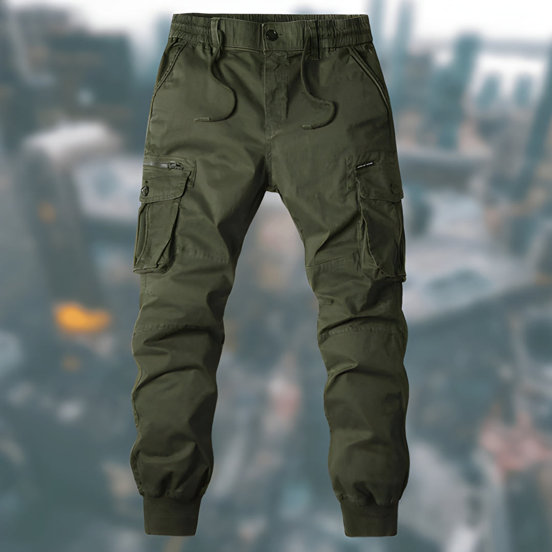 Herrenhose - Cargo Jogger mit Seitentaschen und elastischen Bündchen | Freizeit