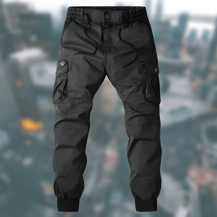 Herrenhose - Cargo Jogger mit Seitentaschen und elastischen Bündchen | Freizeit
