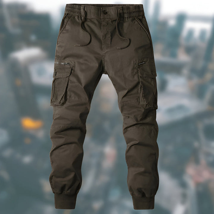 Herrenhose - Cargo Jogger mit Seitentaschen und elastischen Bündchen | Freizeit