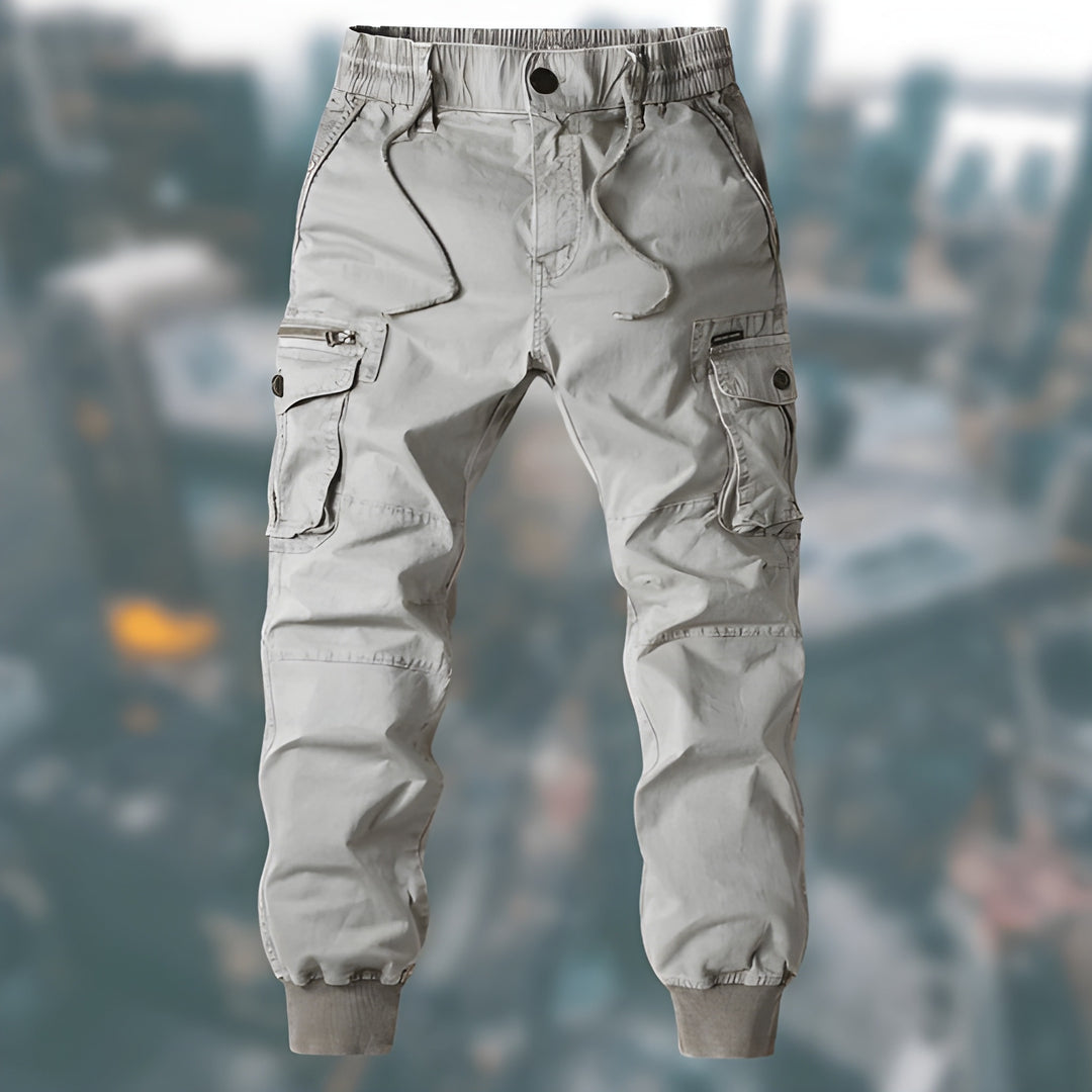 Herrenhose - Cargo Jogger mit Seitentaschen und elastischen Bündchen | Freizeit