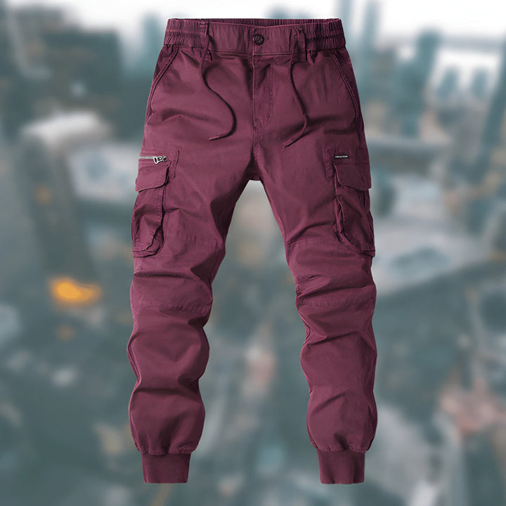 Herrenhose - Cargo Jogger mit Seitentaschen und elastischen Bündchen | Freizeit