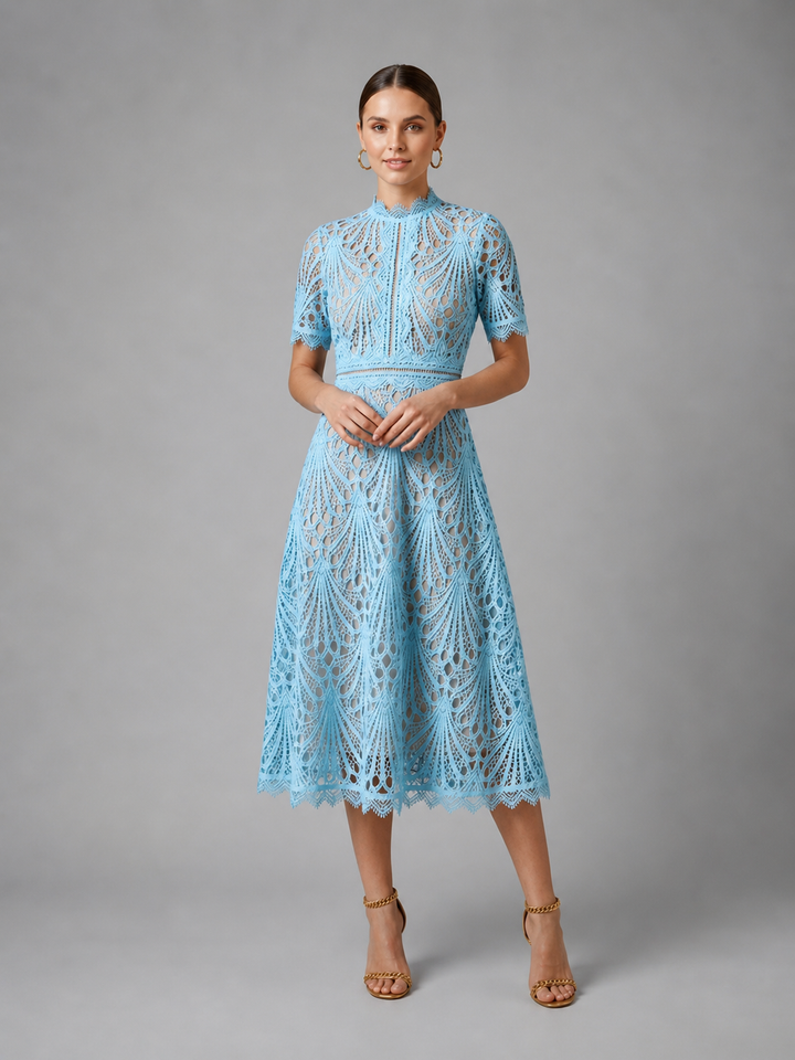 Robe midi en dentelle Thalia