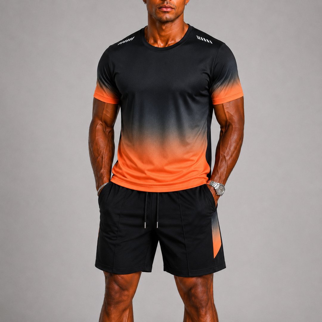 Herren Sportset Schnell trocknend mit Verlaufprint