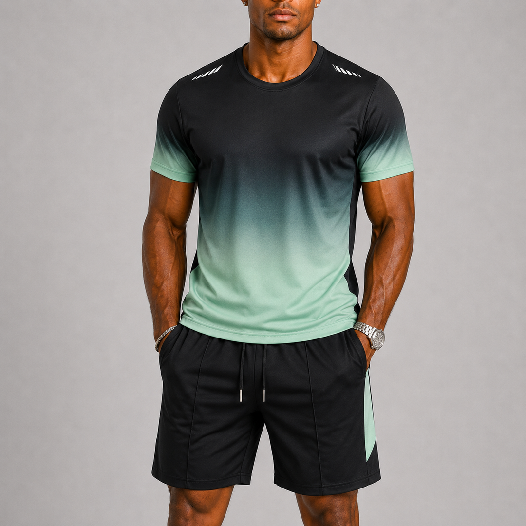 Herren Sportset Schnell trocknend mit Verlaufprint