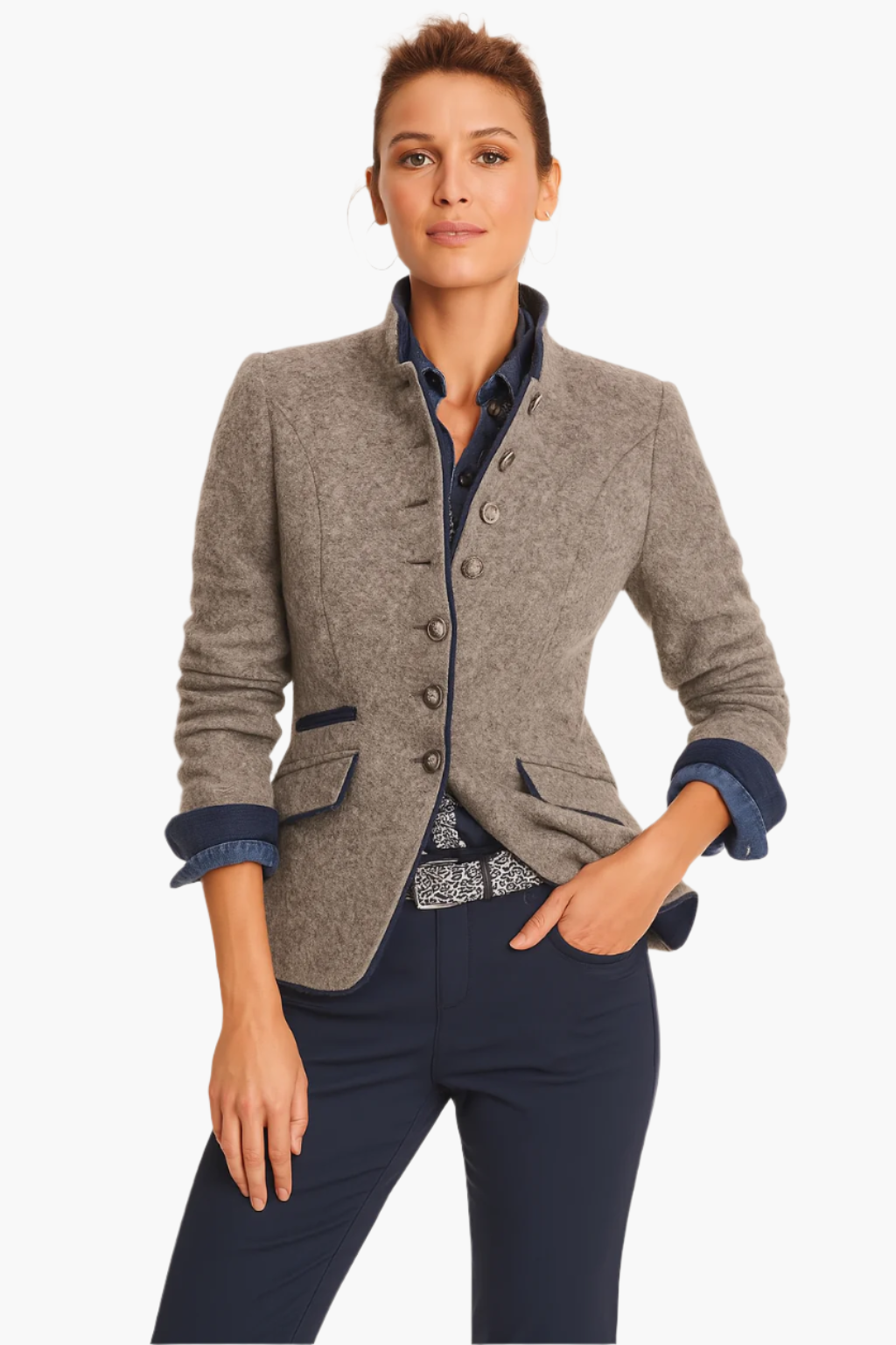 Damen Blazer Elegant Tailliert – Klassischer Business- &amp; Freizeitlook