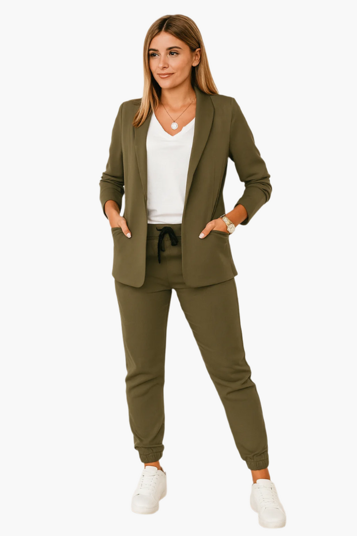 Damen Business Jogginganzug Set – Blazer &amp; Hose, Modern und Vielseitig für Büro &amp; Freizeit