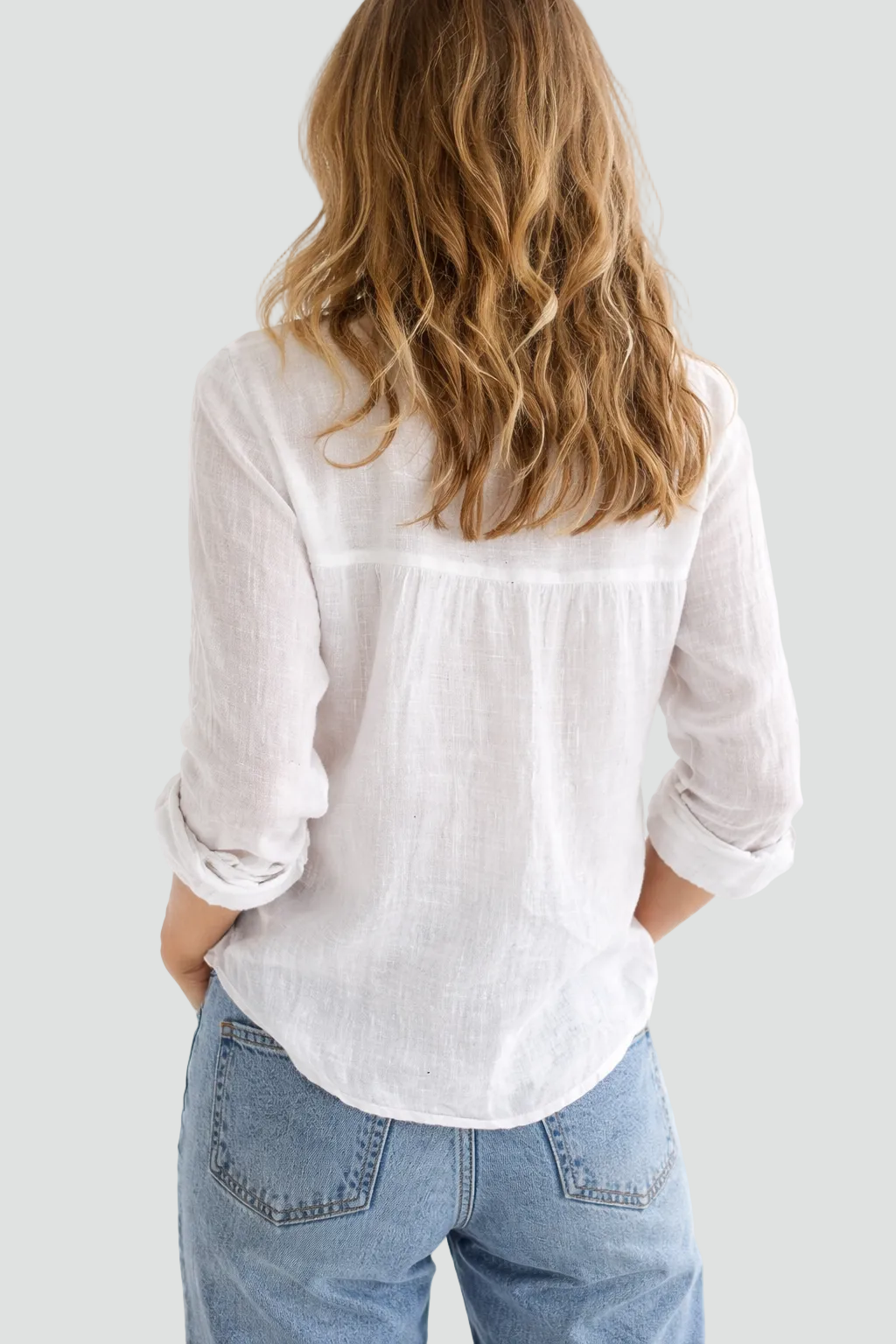 Damenbluse mit Knopfverschluss V-Ausschnitt Casual