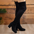 Damen Overknee Stiefel mit Blockabsatz und eleganten Details | Elana