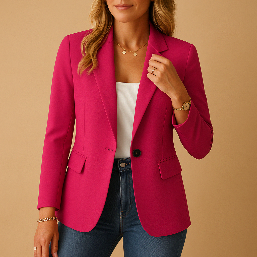 Klassischer Taillierter Blazer mit Einem Knopf und Klapptaschen
