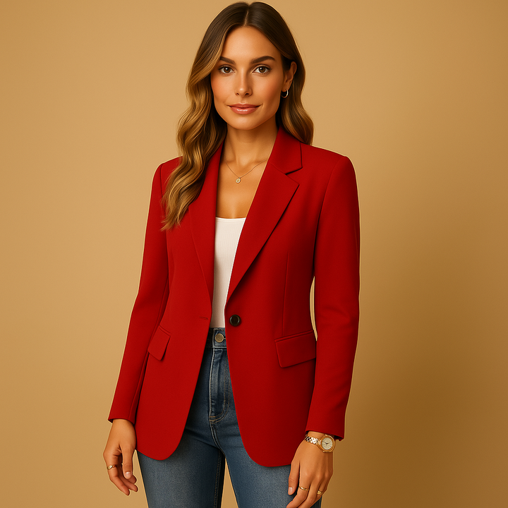 Klassischer Taillierter Blazer mit Einem Knopf und Klapptaschen