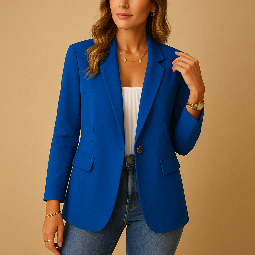 Klassischer Taillierter Blazer mit Einem Knopf und Klapptaschen