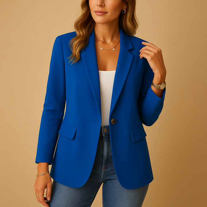 Klassischer Taillierter Blazer mit Einem Knopf und Klapptaschen