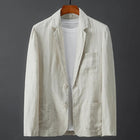 Sauberer Herren Leinenmischung Blazer mit Reverskragen und aufgesetzten Taschen