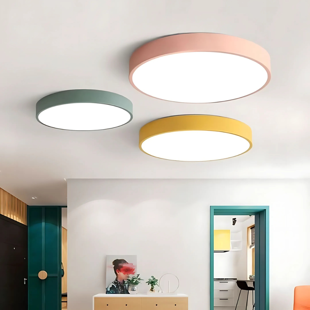 LED Ceiling Lamp with Scandinavian Design in Wood &amp; Acrylic