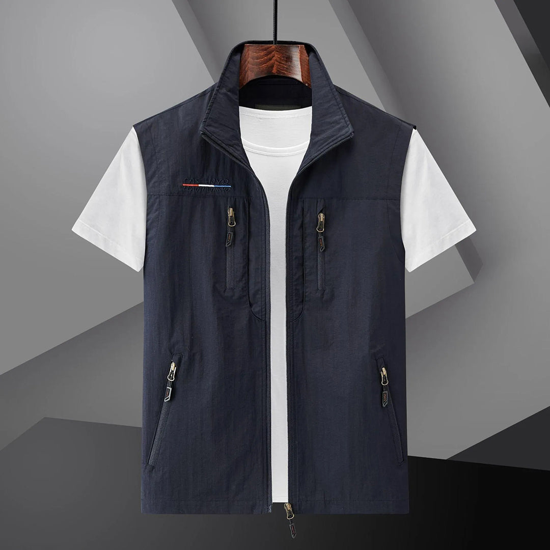 Karlo | Gilet sans manches pour homme avec fermeture éclair, gilet d&