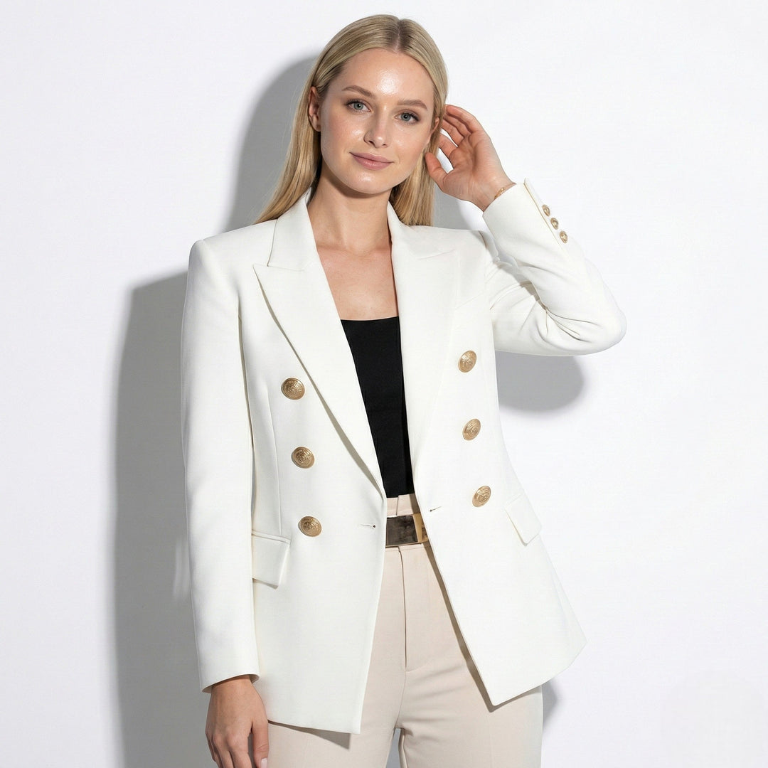 Blazer croisé à boutons dorés