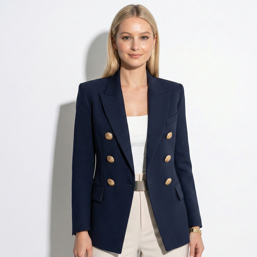 Blazer croisé à boutons dorés