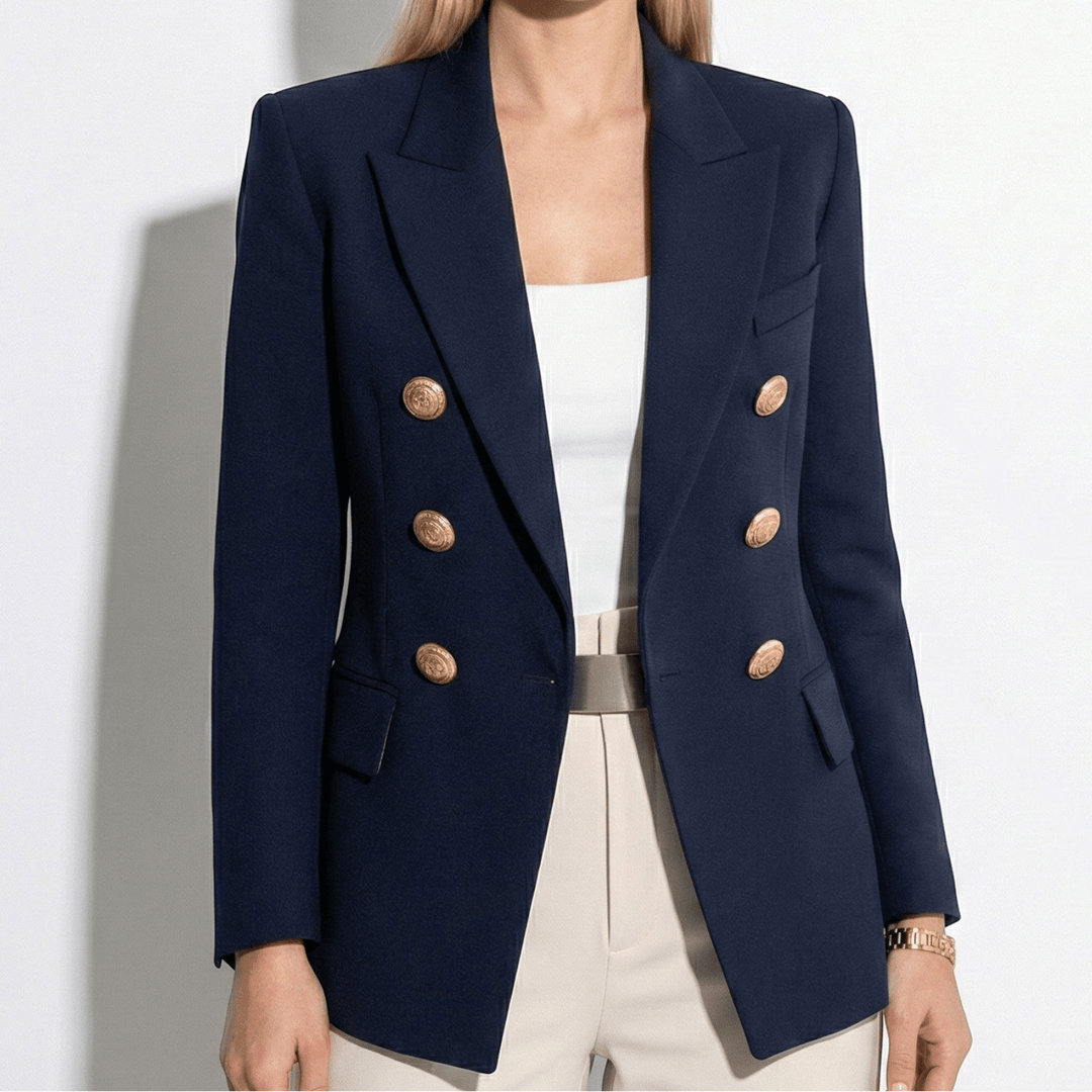 Blazer croisé à boutons dorés