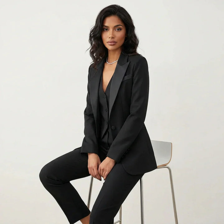 Damen dreiteiliges Anzugset mit Blazer, Weste und maßgeschneiderten Hosen