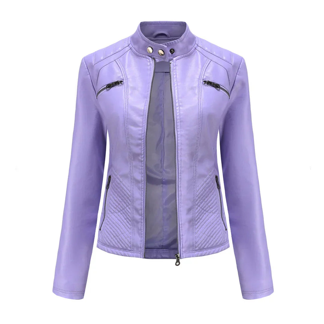 Stylische Leder Damenjacke mit zeitlosem Design