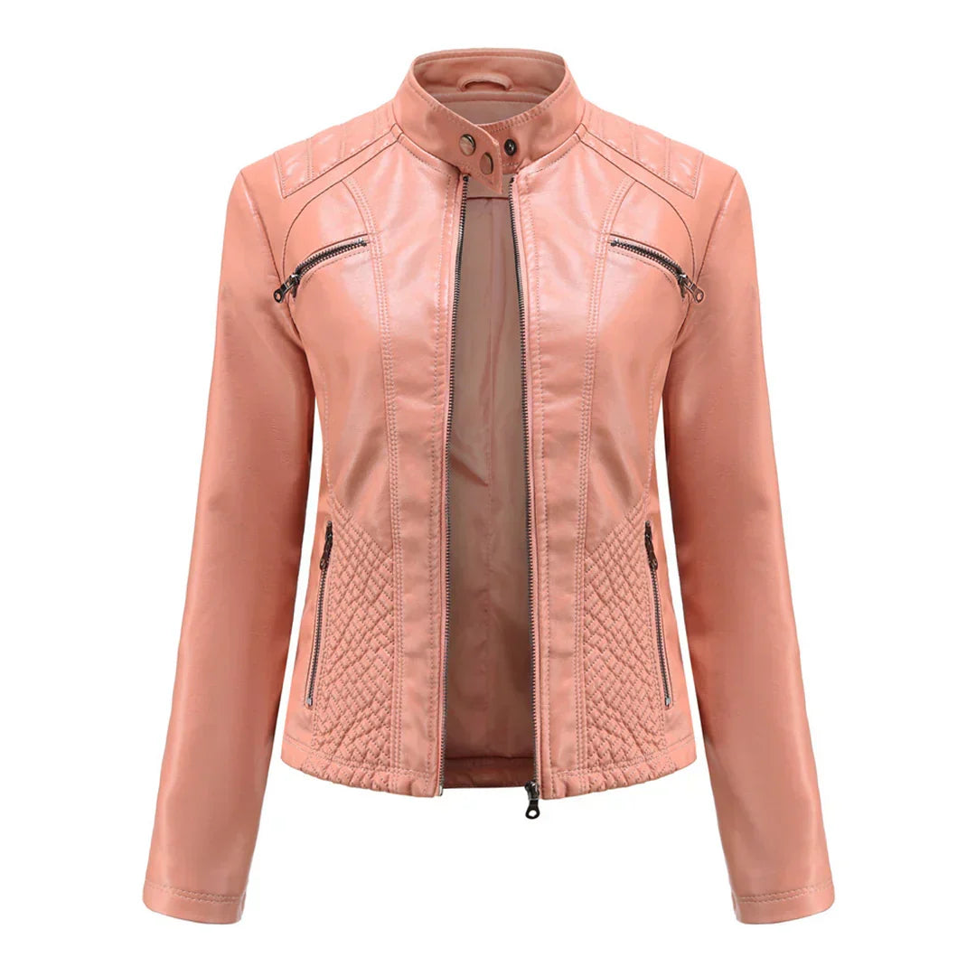 Stylische Leder Damenjacke mit zeitlosem Design