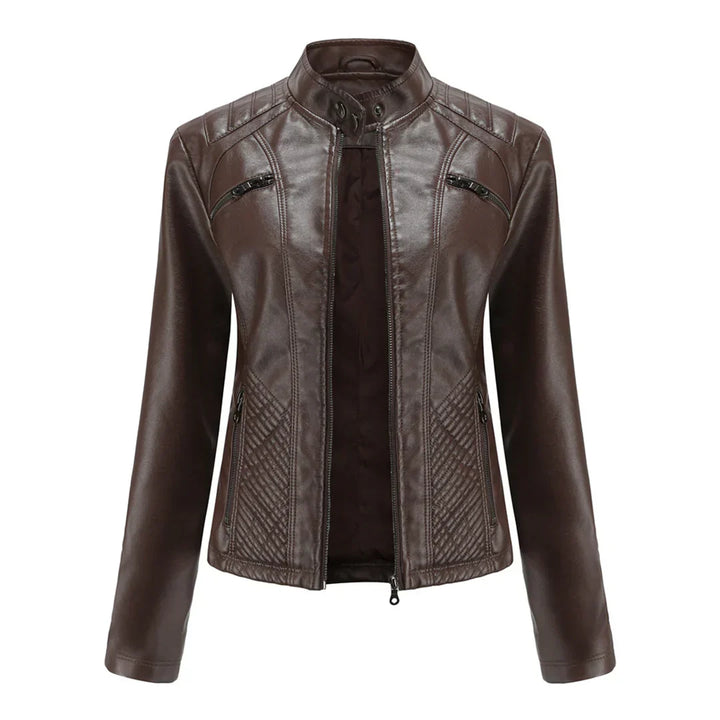 Stylische Leder Damenjacke mit zeitlosem Design