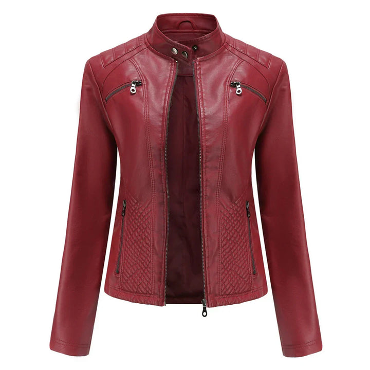 Stylische Leder Damenjacke mit zeitlosem Design