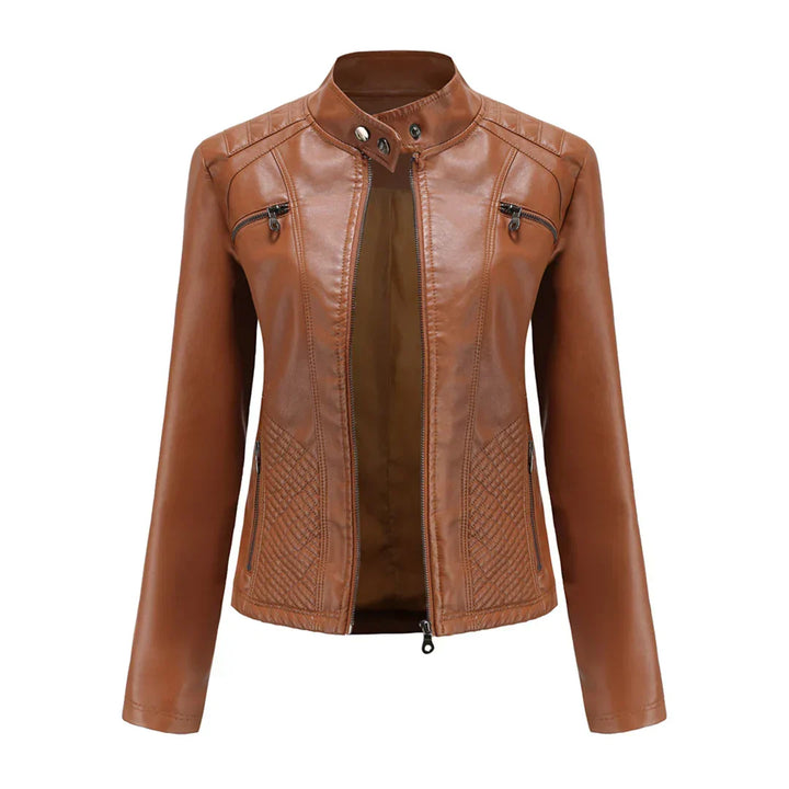 Stylische Leder Damenjacke mit zeitlosem Design