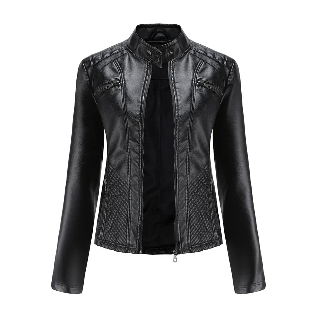 Stylische Leder Damenjacke mit zeitlosem Design