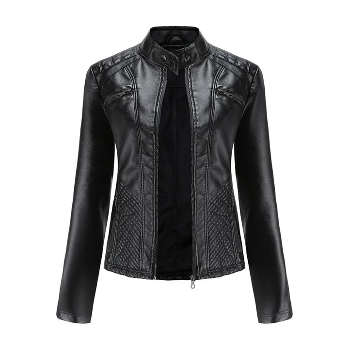 Stylische Leder Damenjacke mit zeitlosem Design
