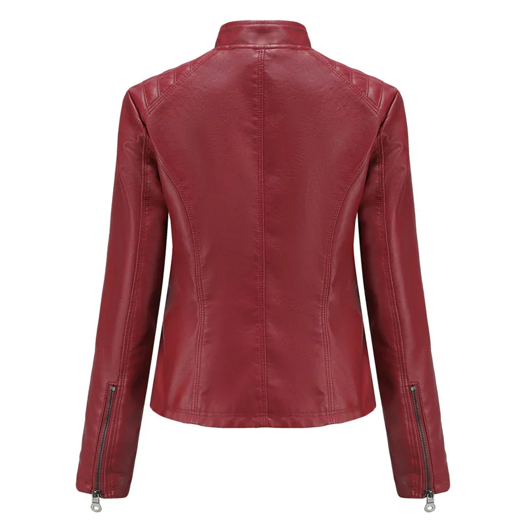 Stylische Leder Damenjacke mit zeitlosem Design