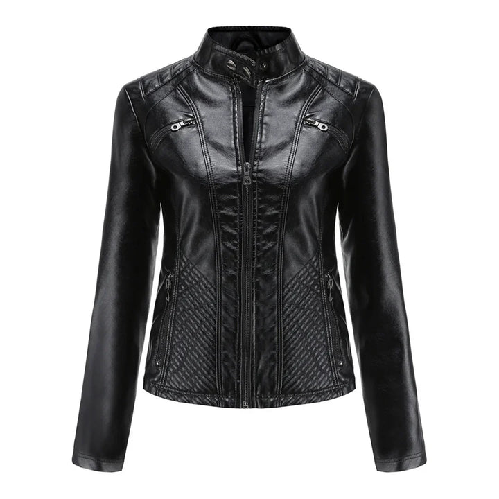 Stylische Leder Damenjacke mit zeitlosem Design
