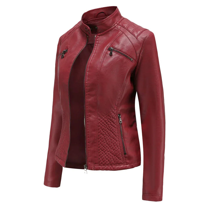 Stylische Leder Damenjacke mit zeitlosem Design