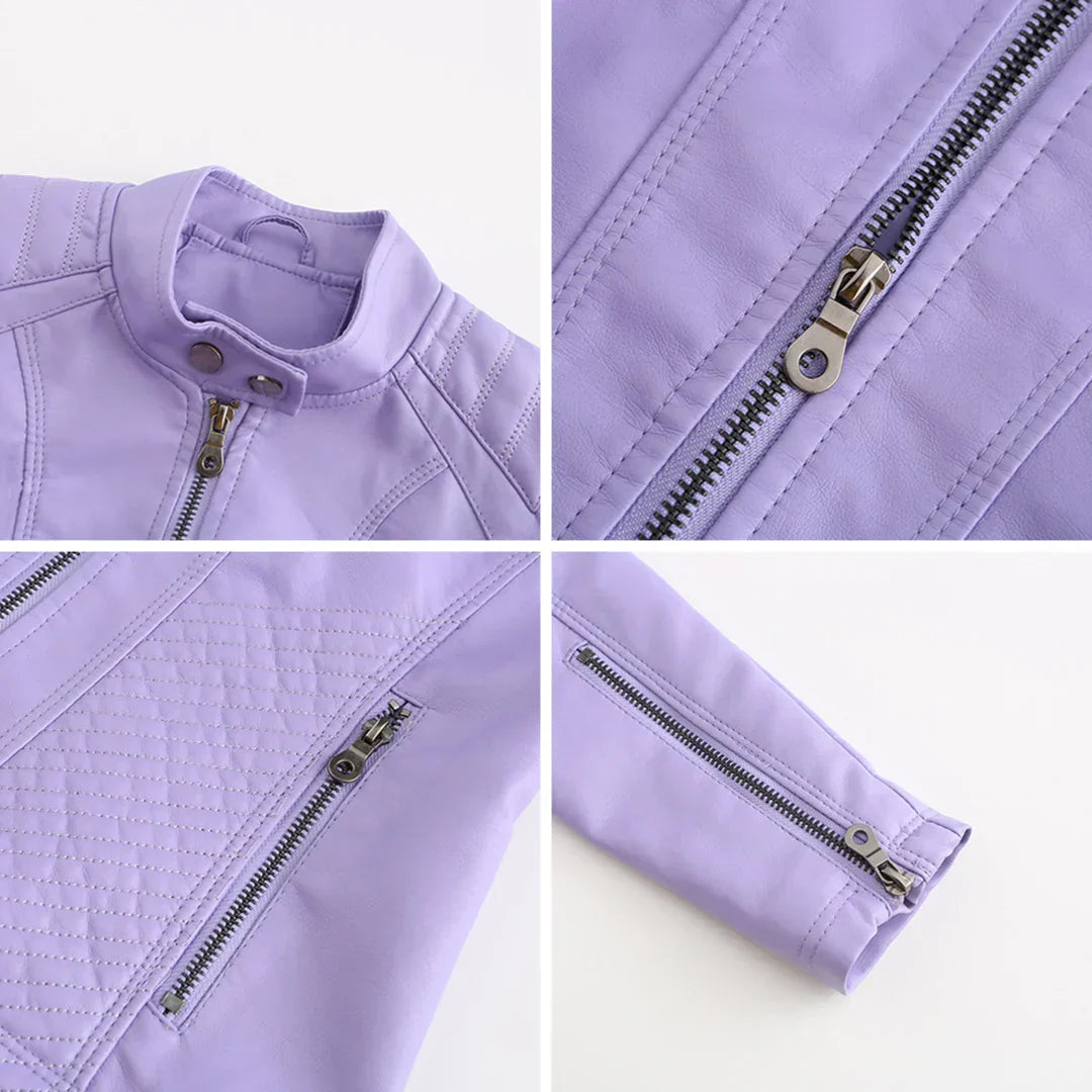 Stylische Leder Damenjacke mit zeitlosem Design