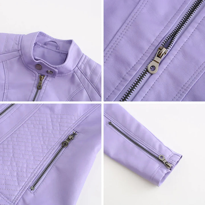 Stylische Leder Damenjacke mit zeitlosem Design