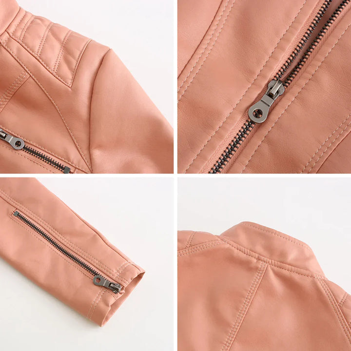Stylische Leder Damenjacke mit zeitlosem Design