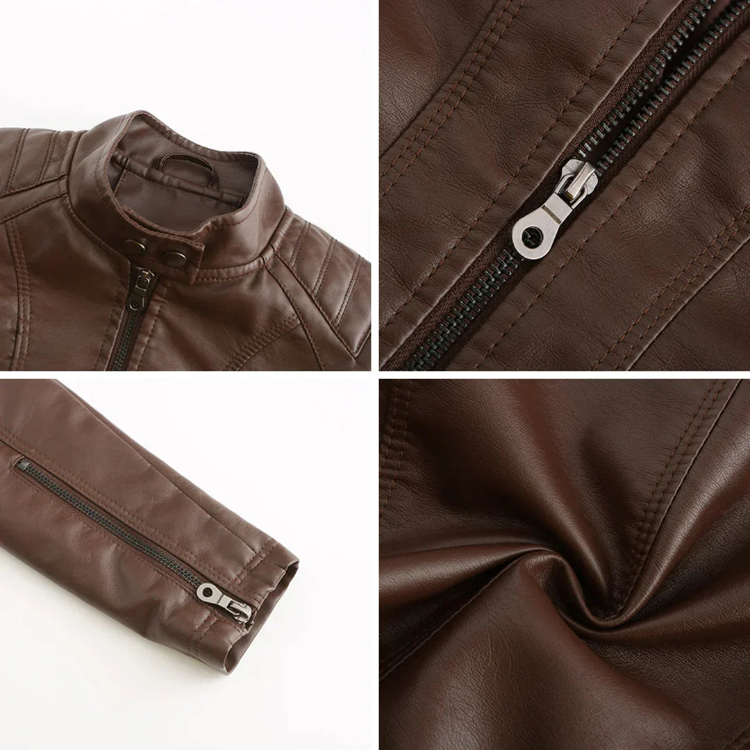 Stylische Leder Damenjacke mit zeitlosem Design