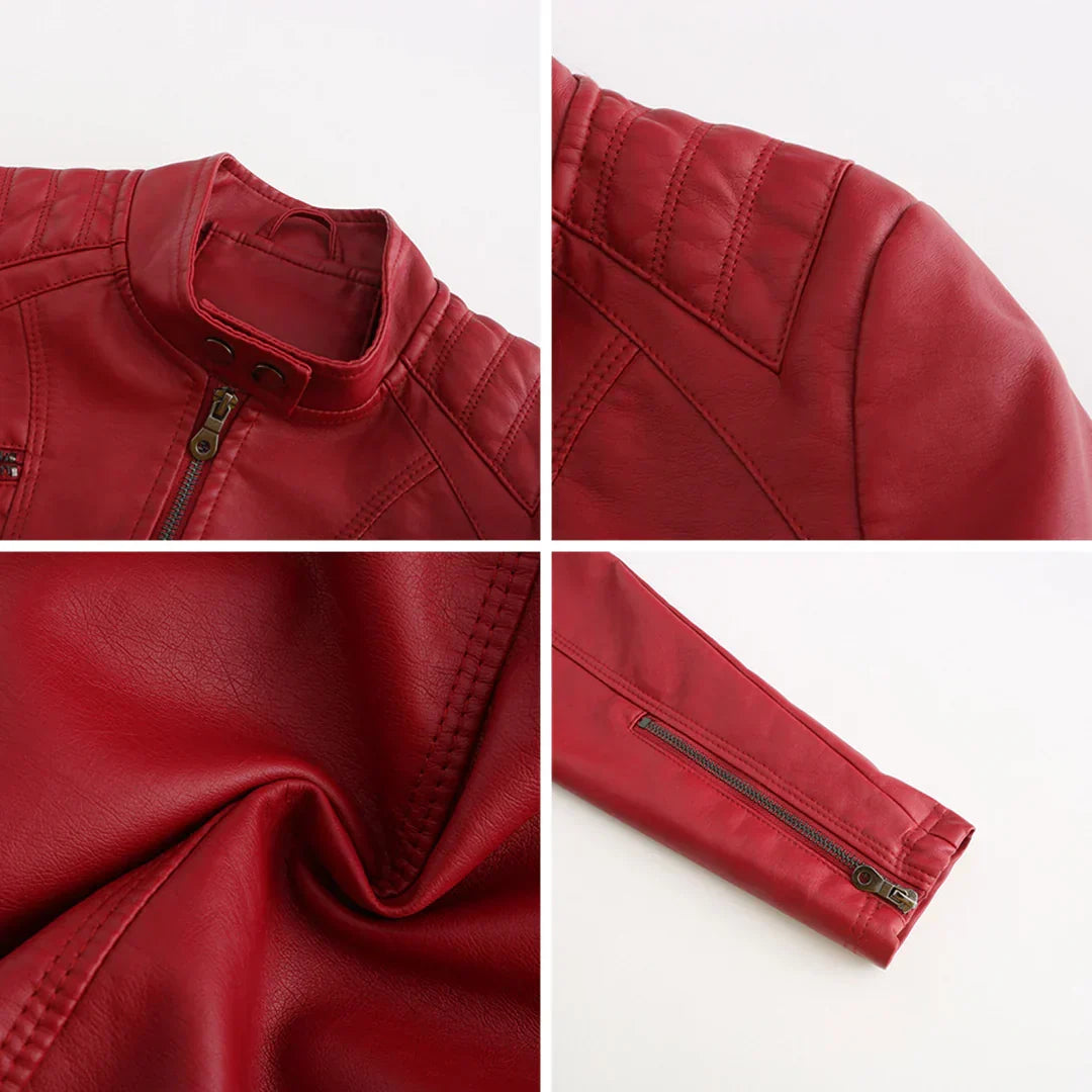 Stylische Leder Damenjacke mit zeitlosem Design