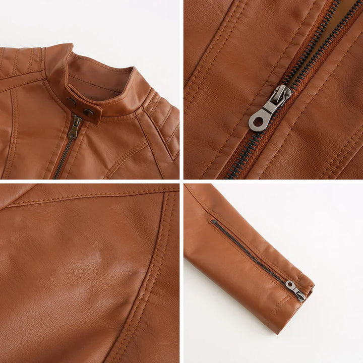 Stylische Leder Damenjacke mit zeitlosem Design