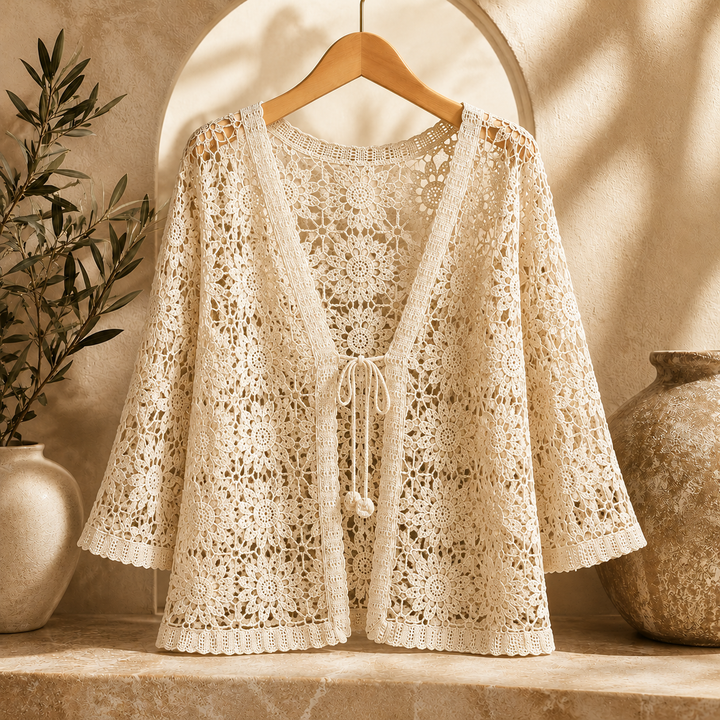 Cardigan Damen - Strick Floral Cardigan