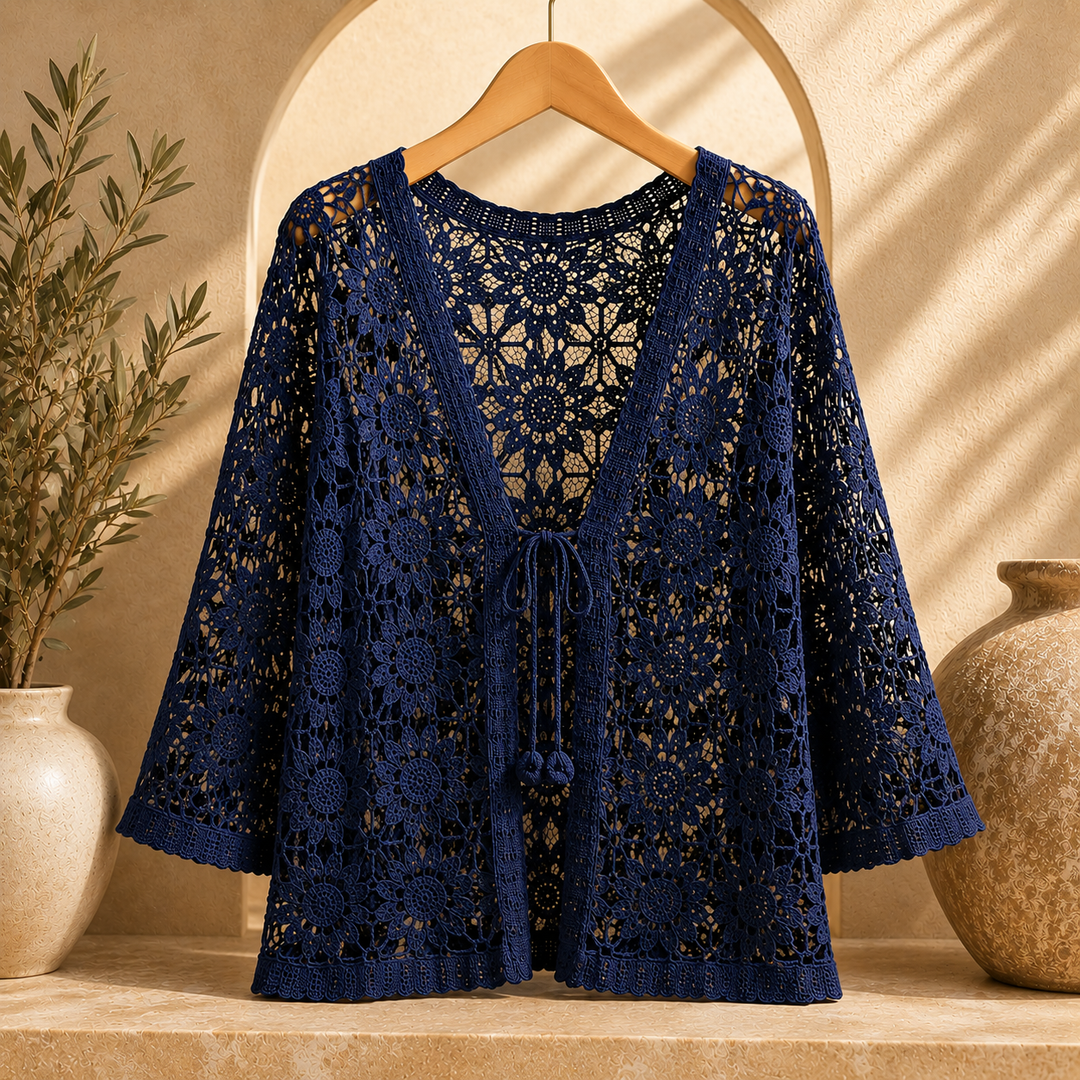 Cardigan Damen - Strick Floral Cardigan