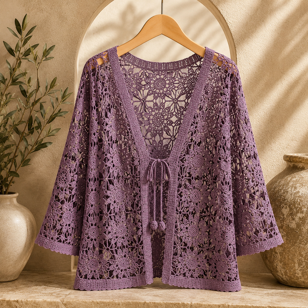 Cardigan Damen - Strick Floral Cardigan