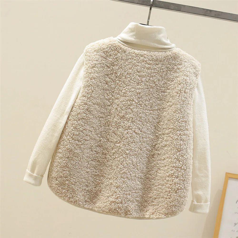 Damen Weiche Weste mit Knöpfen und Taschen – Warme Baumwolle, Lässige Weste für Herbst und Winter