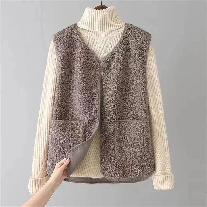 Ärmellose Damenweste mit Knöpfen | Ideal zum Layering im Herbst und Winter