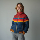 Damen Retro Zip-Jacke mit funktionalen Taschen und verstellbarem Schnitt