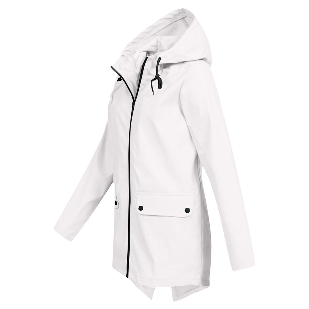 Damen Übergangsjacke mit Reißverschluss und Kapuze - wasserdicht