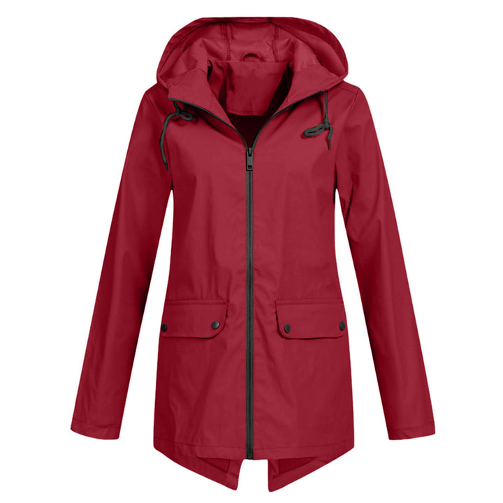 Damen Übergangsjacke mit Reißverschluss und Kapuze - wasserdicht