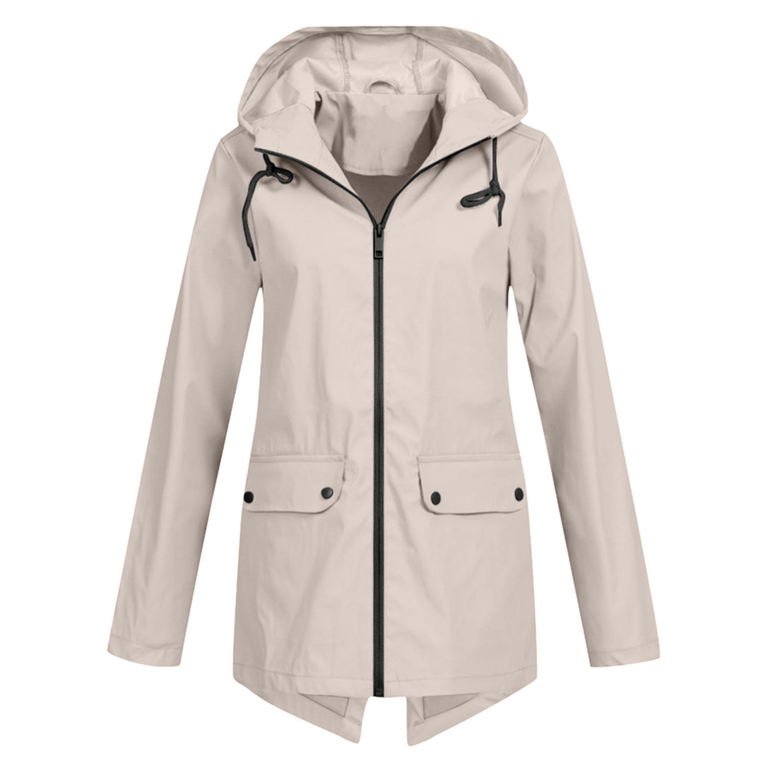 Damen Übergangsjacke mit Reißverschluss und Kapuze - wasserdicht