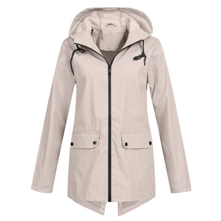 Damen Übergangsjacke mit Reißverschluss und Kapuze - wasserdicht