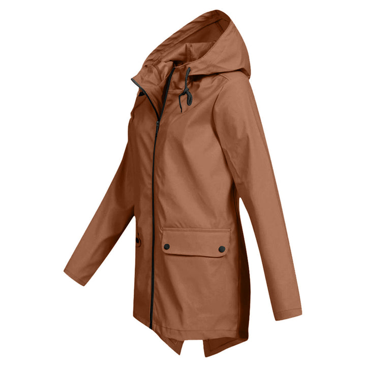 Damen Übergangsjacke mit Reißverschluss und Kapuze - wasserdicht